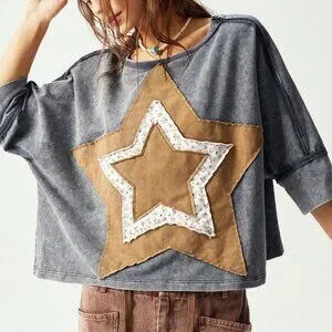 Dark Grey Casual Women's Round Neck Short Sleeve T-Shirt